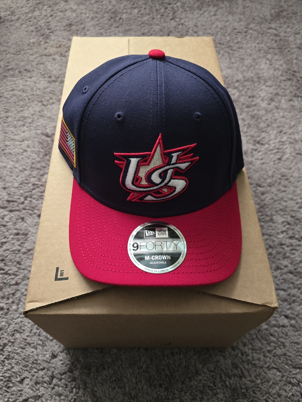 New Era 9Forty USA 2026 Snapback Cap - Navy/Red